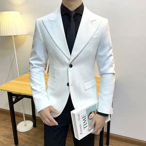 2025秋装黑色新款品质西装英伦小西服男士外套DX2215-P138图片