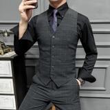 高品质男格子马甲伴郎团兄弟装新郎结婚修身单马甲MJ145-P60，男装背心/马甲，星座197