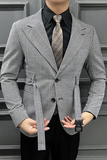 2025春装网红经典复古格子西装千鸟格小西服男士外套DX2209-P138，男装西服套装，星座197