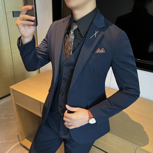 2025 秋冬 高品质 大码男装商务套装三件套潮SJT2401-P210图片