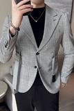 2025秋装网红经典复古格子西装千鸟格小西服男外套DX2209-P138，男装西服，星座197