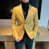 高品质麂皮绒西装外套男修身高级感西服男黑色单西男XZ5533-P155，男装西服套装，星座197