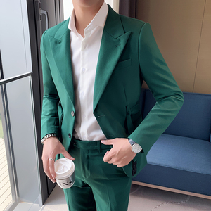 秋冬新款经典网红西装小西服男士西装套装二件套LJT2211-P235图片