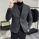 特P100 外套DX2219 灰色加厚保暖毛呢西服男士 商务休闲呢子西装