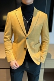 高品质麂皮绒西装外套男修身高级感西服男便服单西男XZ5533-P155，男装西服套装，星座197
