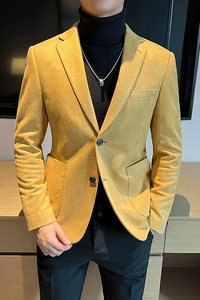 高品质麂皮绒西装外套男修身高级感西服男便服单西男XZ5533-P155图片