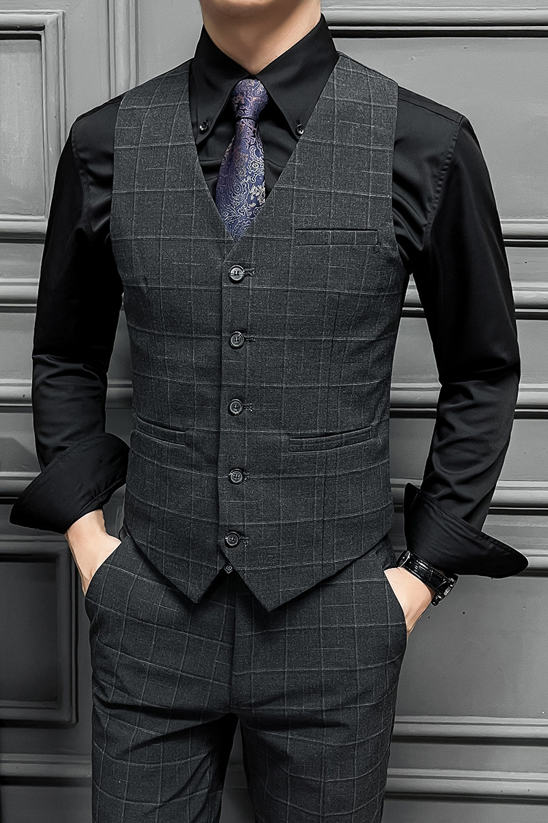 高品质男格子马甲伴郎团兄弟装新郎结婚修身单马甲MJ145-P60,男装背心/马甲,星座197