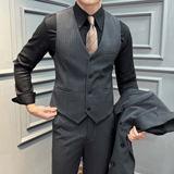 高品质条纹马甲男通勤职业婚礼马夹藏青色单件马甲MJ2501-P60，男装背心/马甲，星座197