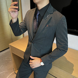 新款高品质大码男装结婚新郎套装商务套装三件套潮SJT2401-P210，男装休闲套装，星座197