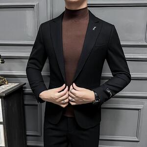 高品质 男士通勤修身休闲西服青年套装结婚商务二件套LJT198-P240图片