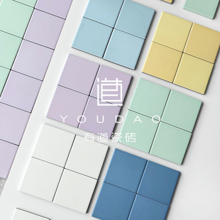 彩色渐变哑光手工砖厨房卫生间墙地砖餐饮咖啡厅店铺门头背景瓷砖