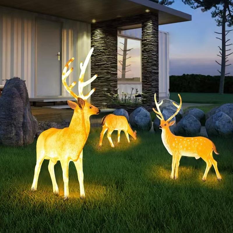 户外长颈鹿灯麋鹿梅花鹿造型灯光小品景观灯防水led仿动物发光灯