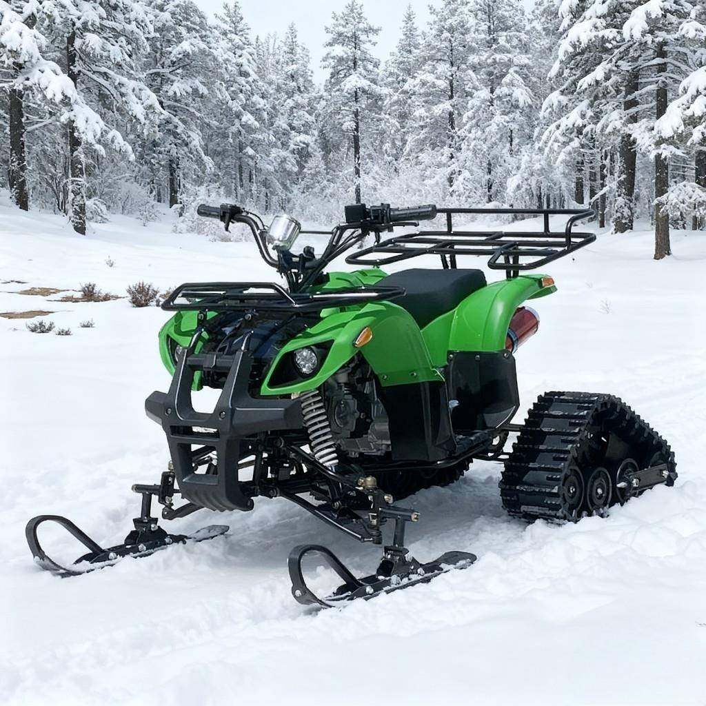 厂家直销履带滑雪沙滩车125CC全地形橡胶履带滑雪雪地越野摩托车