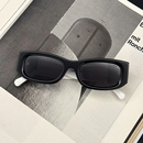 太阳偏光眼镜酷 板材个性 王一博明星同款 黑白撞色长方形窄墨镜时尚