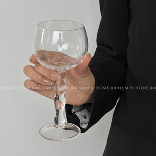 趣皿ins风高脚杯红酒杯家用高颜值玻璃酒杯轻奢高档葡萄酒杯子