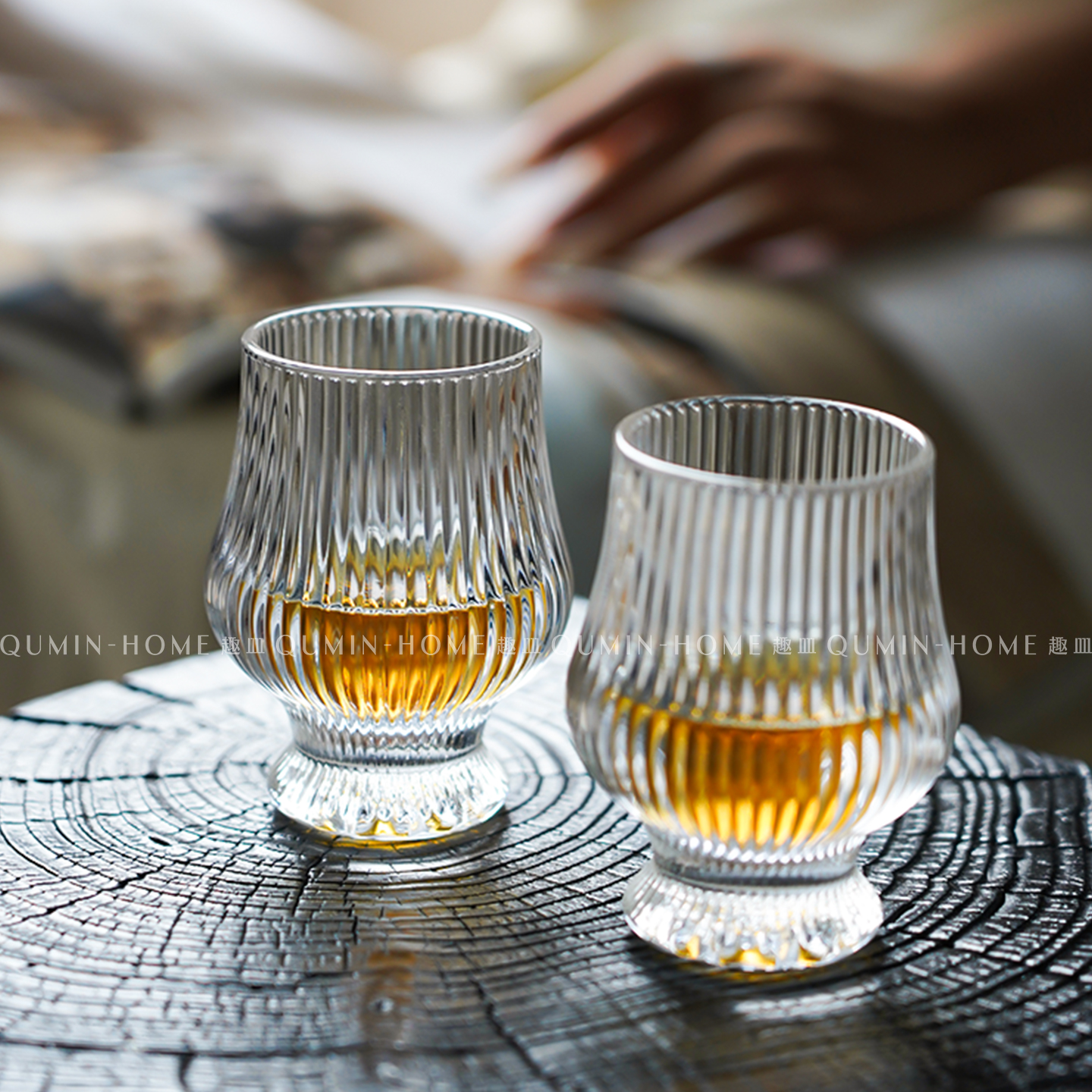 趣皿创意日式风玻璃杯闻香杯家用微醺威士忌杯洋酒杯冷饮杯甜酒杯