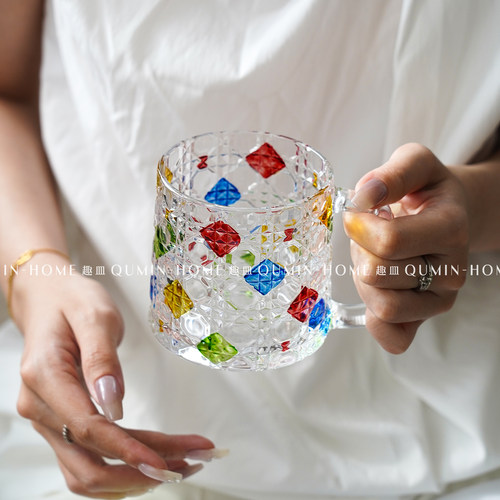 趣皿欧式复古玻璃杯家用微醺威士忌杯洋酒杯高颜值啤酒杯冷饮杯子