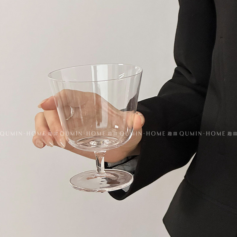 ins风阔口玻璃杯冰美式拿铁咖啡杯高脚杯高颜值甜品杯冰淇淋杯子,餐饮具,玻璃杯,淘宝优惠券,粉丝福利购,淘宝优惠卷