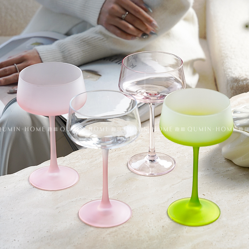 趣皿ins风轻奢勃艮第红酒杯高级感葡萄酒杯家用香槟杯高脚玻璃杯