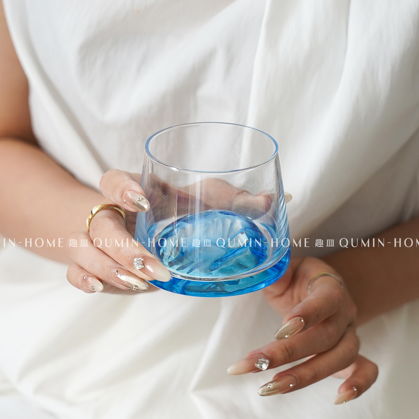 趣皿高级感玻璃杯ins风水晶富士山杯冷饮杯家用微醺威士忌杯酒杯