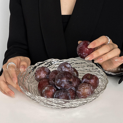 家用客厅零食干果碟子玻璃轻奢