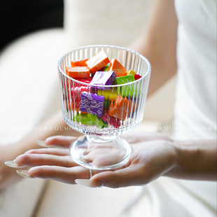 趣皿创意小众高脚甜品杯玻璃杯高颜值果汁杯酸奶冰淇淋杯雪糕杯子