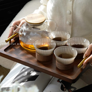趣皿轻奢杯具套装 家用客厅待客玻璃水杯水壶套装 茶杯茶具茶壶套装