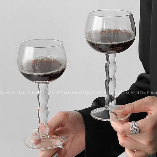 趣皿创意透明玻璃红酒杯高级感葡萄酒杯家用香槟杯高脚杯鸡尾酒杯