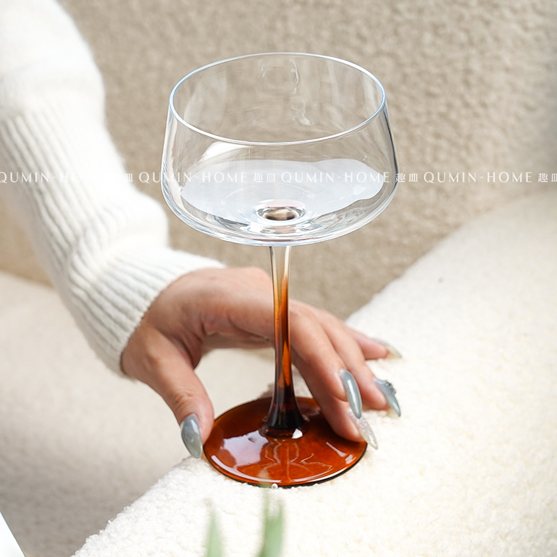 趣皿轻奢红酒杯高级感葡萄酒杯家用高脚杯玻璃酒杯甜酒杯香槟杯子