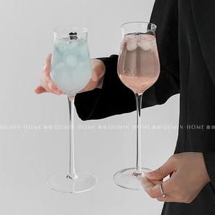 趣皿ins风轻奢高脚杯香槟杯高级感白葡萄酒杯简约气泡酒杯红酒杯