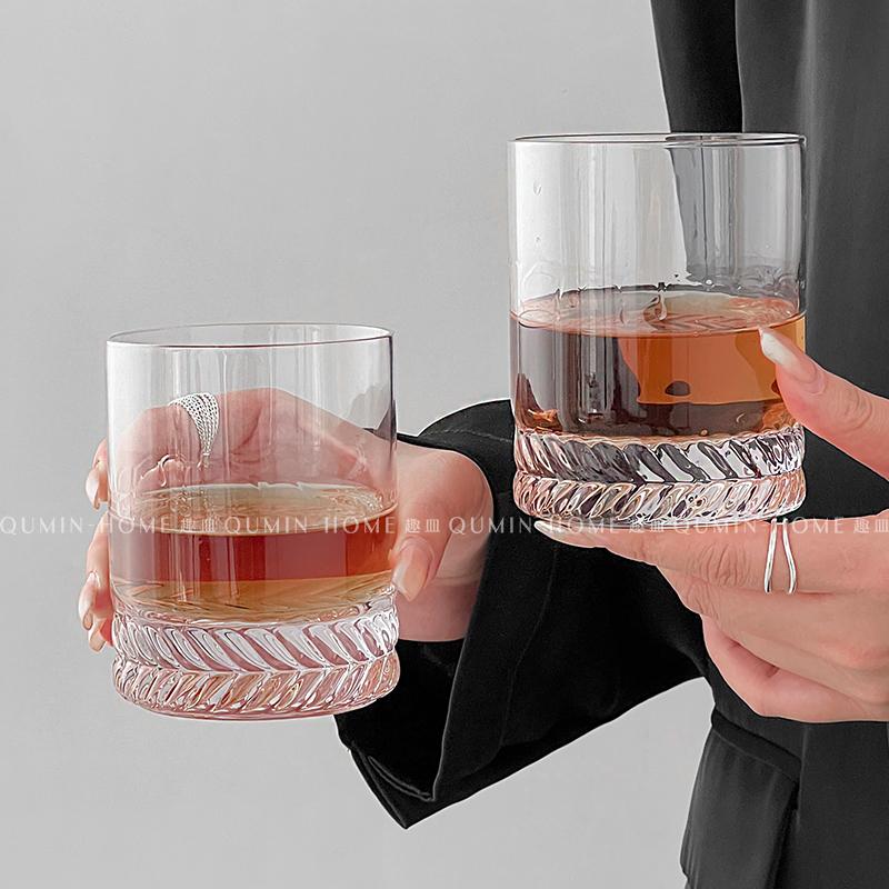趣皿创意厚底威士忌酒杯轻奢洋酒杯啤酒杯小众白兰地酒杯玻璃杯子