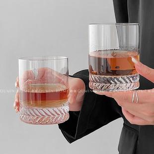 趣皿创意厚底威士忌酒杯轻奢洋酒杯啤酒杯小众白兰地酒杯玻璃杯子