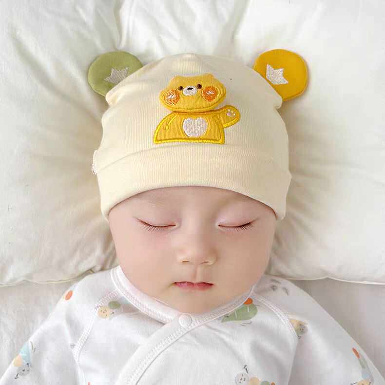 春秋款0一3个月婴儿帽子春季男宝宝可爱春秋2女孩4春款男孩5纯棉6