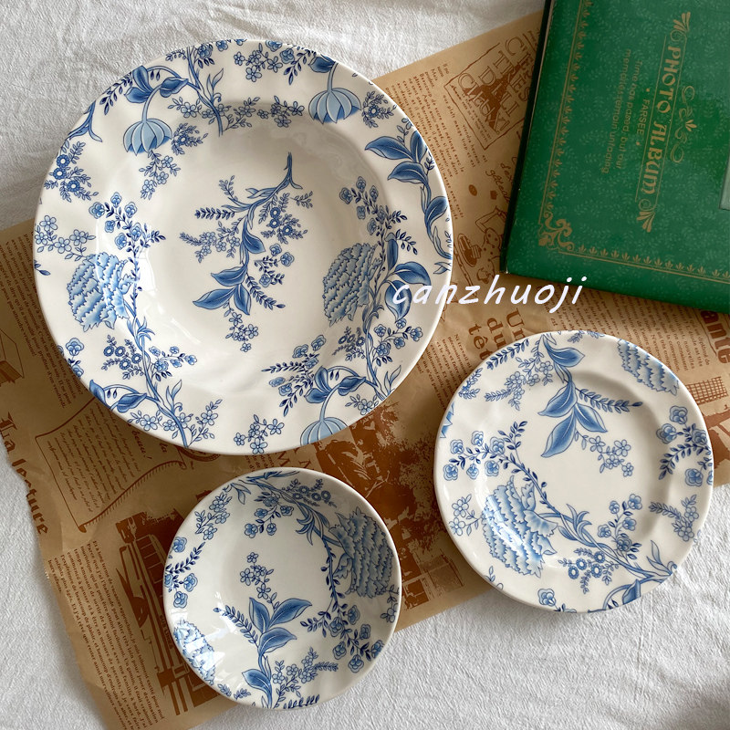 釉下彩出口英国老货家用菜盘欧式高颜值甜品牛排盘深盘谷物碗杯碟,餐饮具,盘,淘宝优惠券,粉丝福利购,淘宝优惠卷