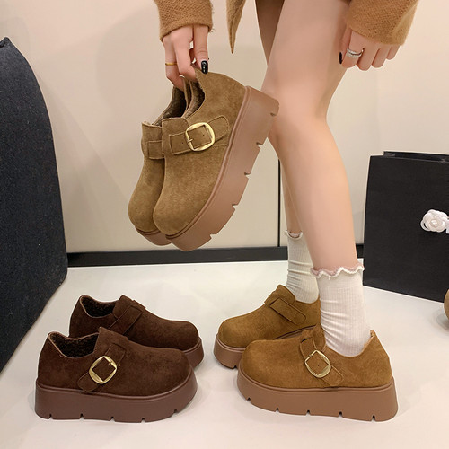 厚底全包勃肯鞋女加绒2025