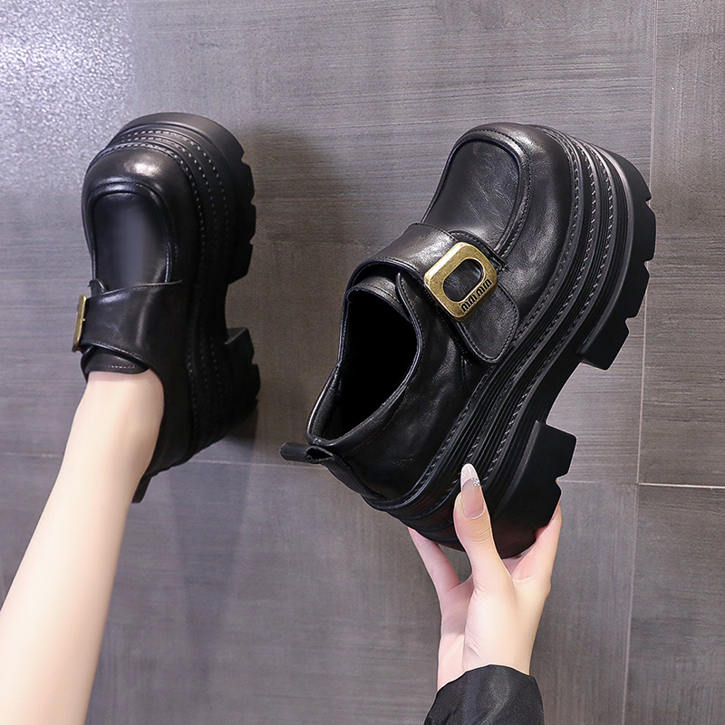 单鞋小个子松糕英伦乐福鞋