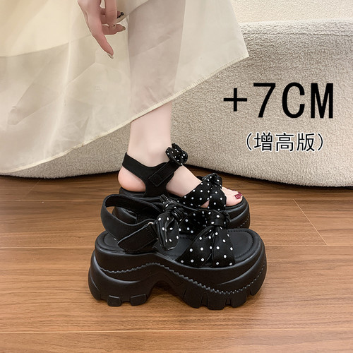 绝美增高厚底凉鞋女夏外穿蝴蝶结