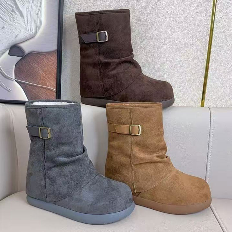 雪地靴女2025新款中筒保暖棉鞋