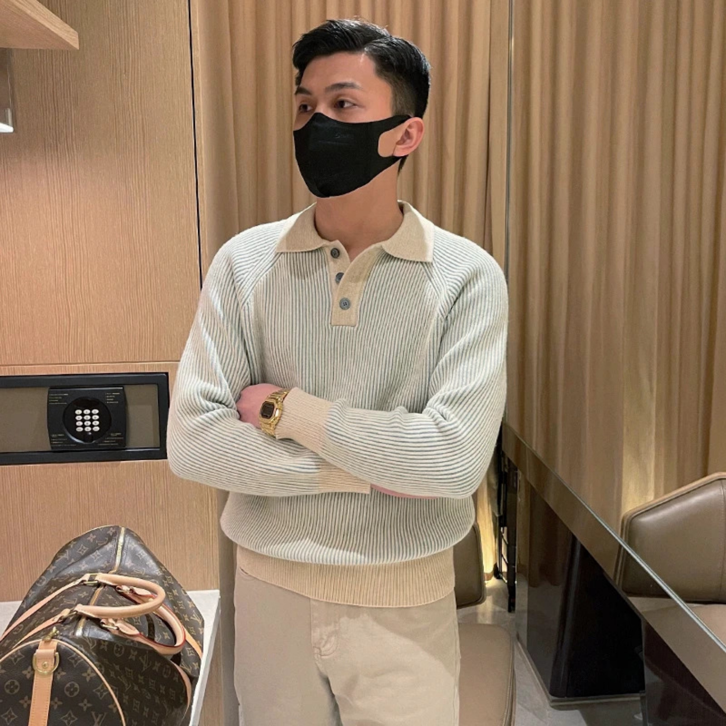 轻熟青年polo领毛衣男款秋季保暖衣休闲简约插肩袖针织衫时尚百搭