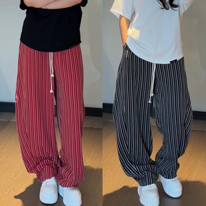 垂顺凉感阔腿休闲裤夏季上新男士时尚潮流痞帅美式条纹裤百搭高级
