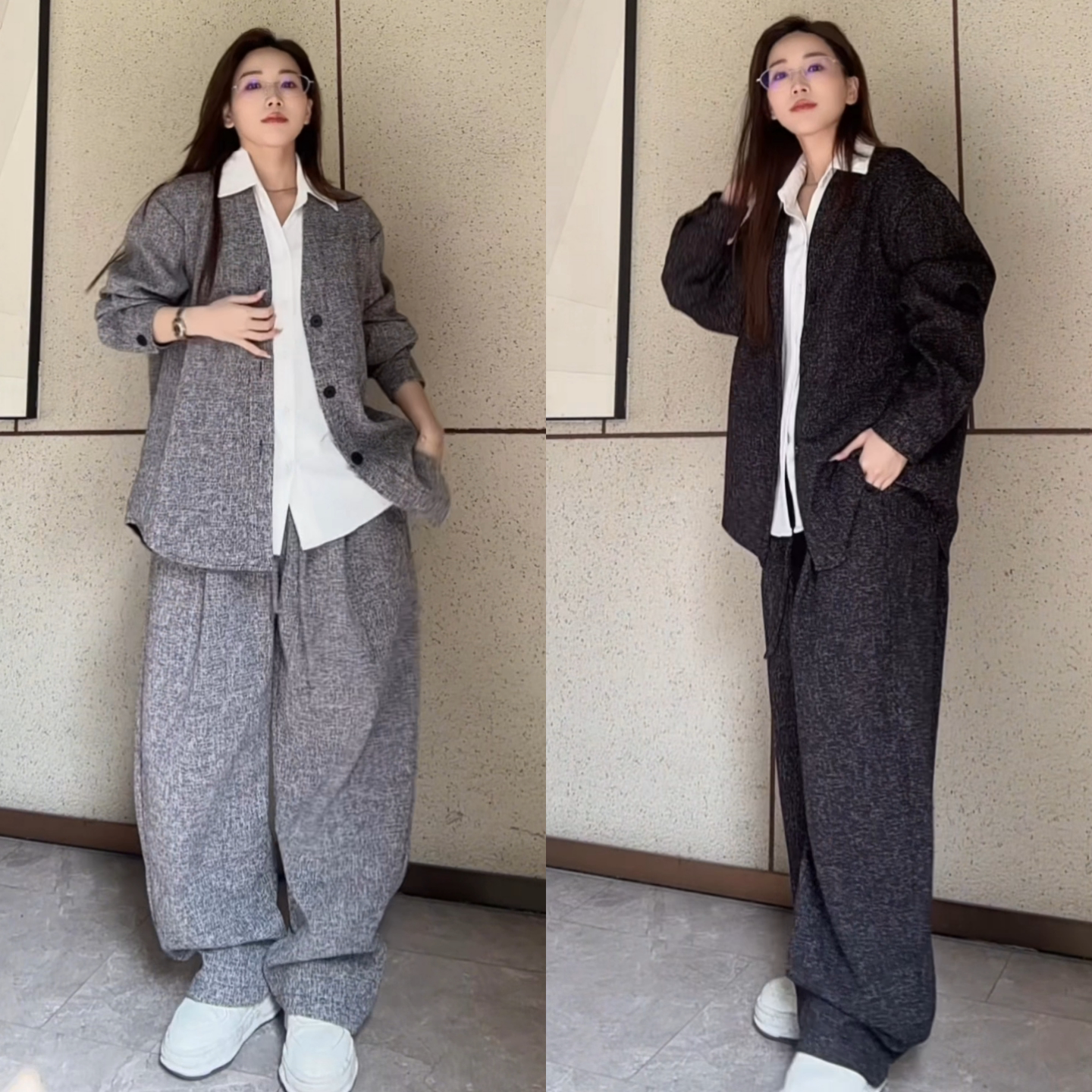 春季新款男士时尚简约风外套休闲裤两件套高级感老钱风穿搭套装潮