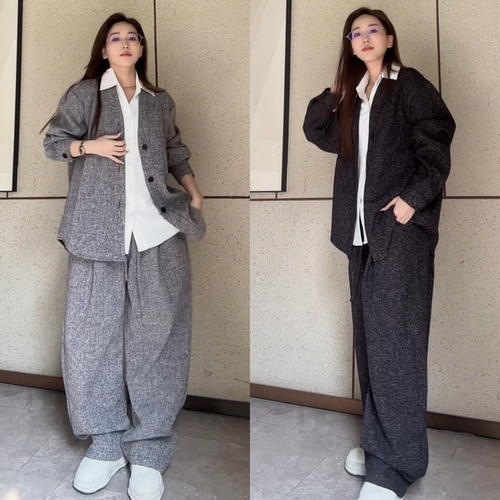 春季男士简约风外套休闲裤两件套