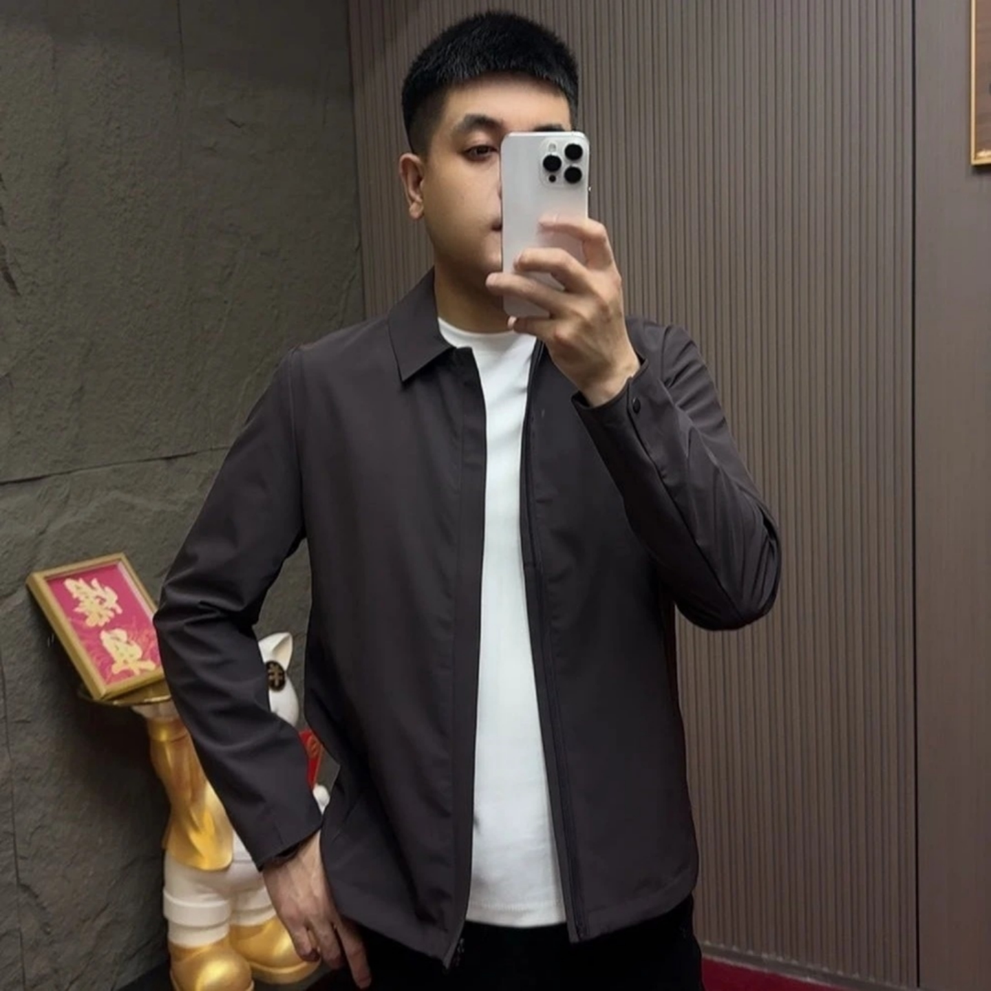 秋季新款男士轻奢高级感翻领夹克