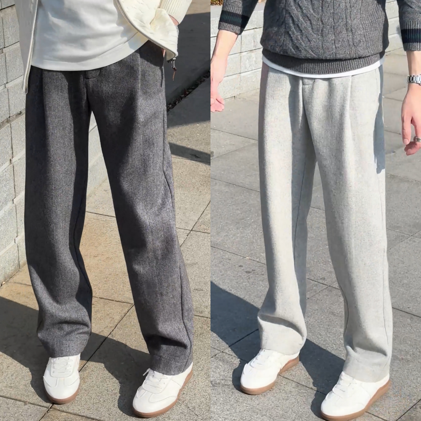 冬季高级感保暖时尚直筒休闲裤男士垂感商务通勤裤轻奢老钱风西裤