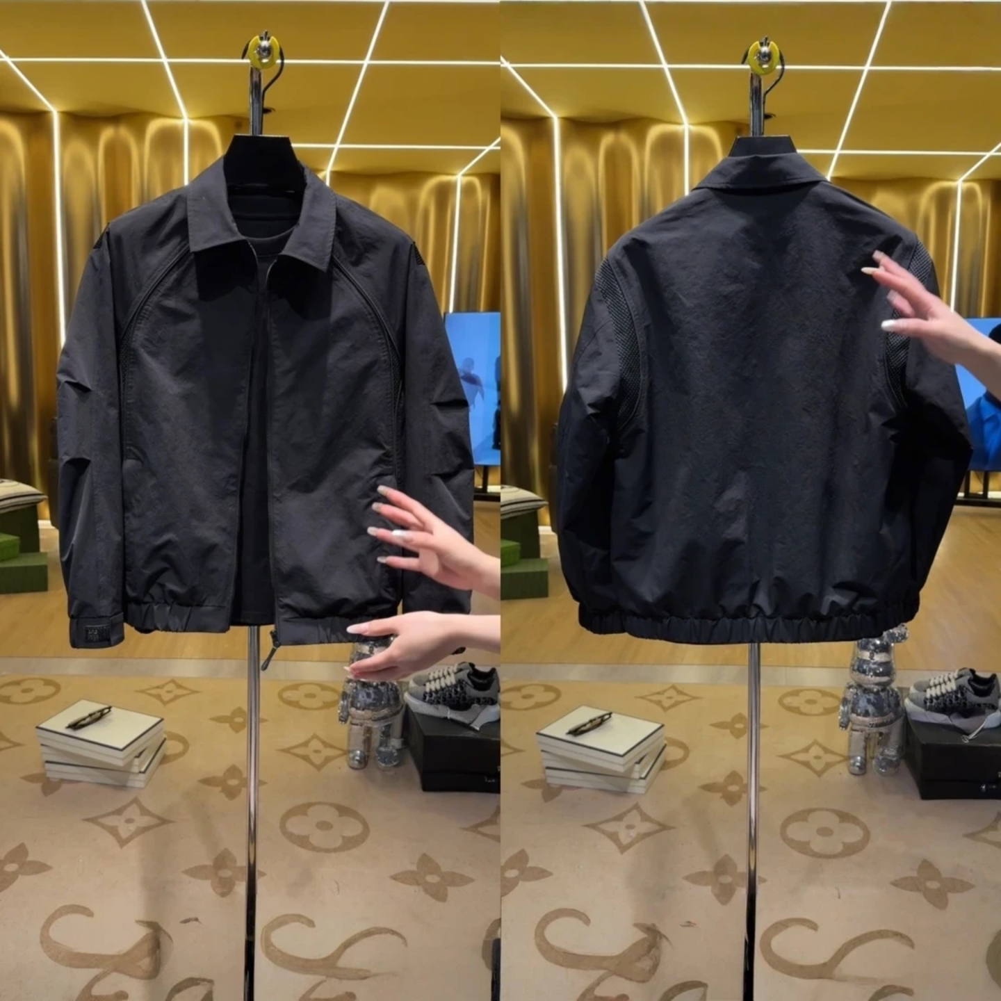 时尚都市黑色老钱风翻领夹克男春季休闲帅气高级感时尚简约风外套