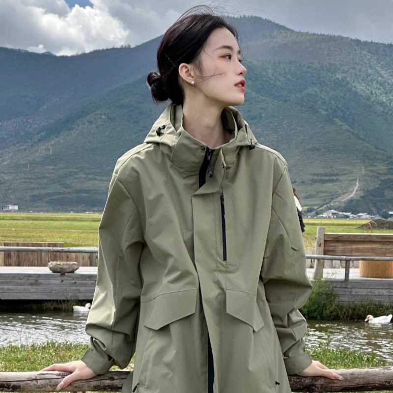 冲锋衣女款2025新款三合一春秋冬外套定制LOGO户外防风防水登山服