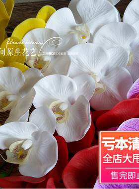 清仓甩卖 PU手感蝴蝶兰白色紫色3D打印高仿真花 家居装饰婚庆包邮