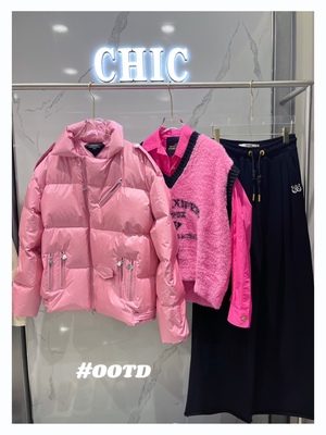 THE GOD PARTICLE 2023工装风白鸭绒羽设计感宽松保暖立领外套