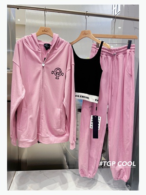 THEGODPARTICLE小众设计师2023秋冬新款美式复古LOGO连帽开衫女