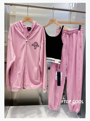 THEGODPARTICLE小众设计师2023秋冬新款美式复古LOGO连帽开衫女